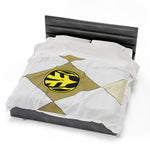 White Ranger Themed Velveteen Soft Blanket