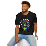 Colorful Drip Rose Softstyle T-Shirt