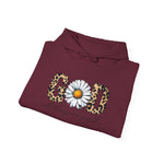 The Quiet Faith Co Sunflower "God" Leopard Print Hoodie