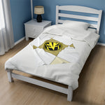 White Ranger Themed Velveteen Soft Blanket