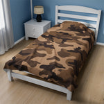 Brown Camo Themed Soft Blanket