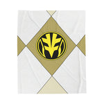White Ranger Themed Velveteen Soft Blanket