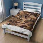 Brown Camo Themed Soft Blanket