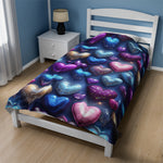 Magenta Hearts Soft Blanket