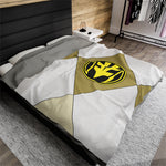 White Ranger Themed Velveteen Soft Blanket