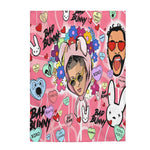 Bad Bunny Valentine Blanket Throw