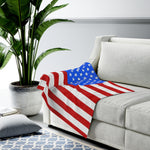 American Flag Themed Velveteen Soft Blanket