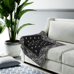 Black Bandana Velveteen Soft Blanket