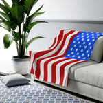 American Flag Themed Velveteen Soft Blanket