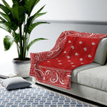 Red Bandana Velveteen Plush Blanket