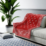 Red Bandana Velveteen Plush Blanket