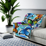 Butterflies Themed Velveteen Soft Blanket