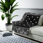 Black Bandana Velveteen Soft Blanket