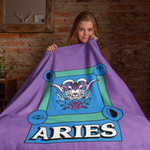 Aries Horoscope Themed Velveteen Soft Blanket