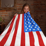 American Flag Themed Velveteen Soft Blanket